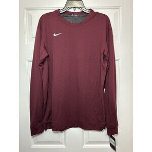 Sz ST Nike Team Dri-Fit Basketball Long Sleeve Classic Mesh Shirt Men CI4766-669